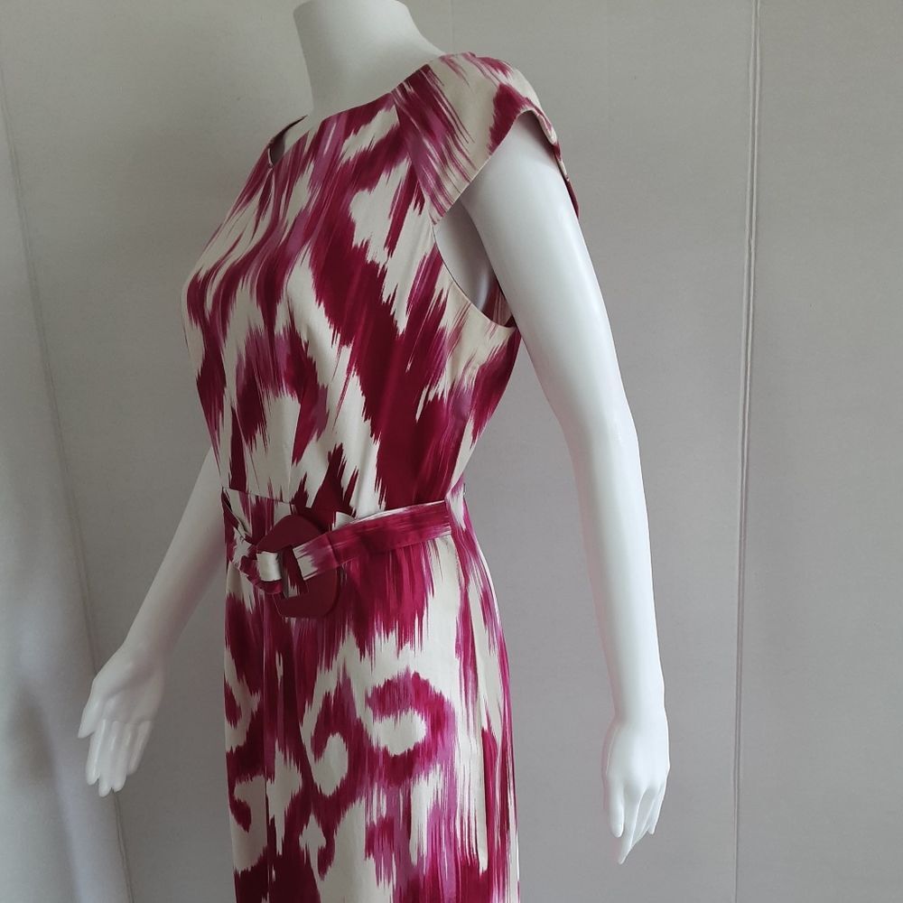 ELLEN TRACY PINKS CAP SLEEVE BELTED DRESS SZ 12